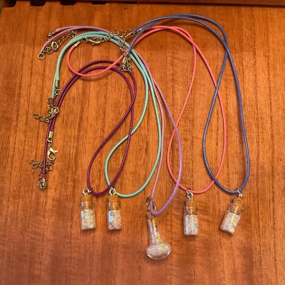 Hand filled glass globe pendants, Set of five! - Picture 1 of 4